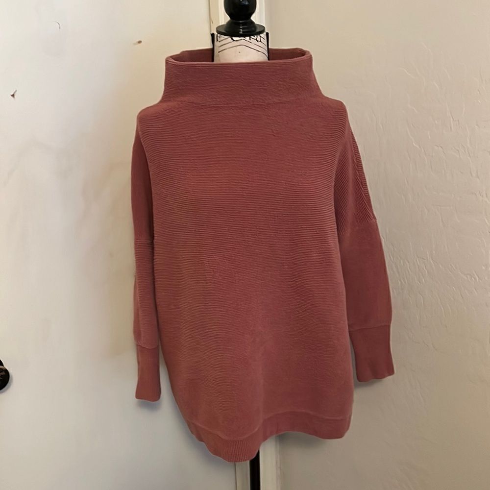 Free People Mock Neck Pullover Sweatshirt Casual Cozy Comfy Loungewear Boho